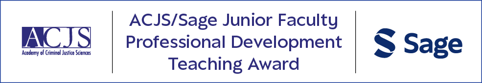 ACJS/Sage Junior Faculty Professional Development Teaching Award Landing Page Banner