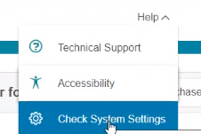 Screenshot of Check System Settings button location